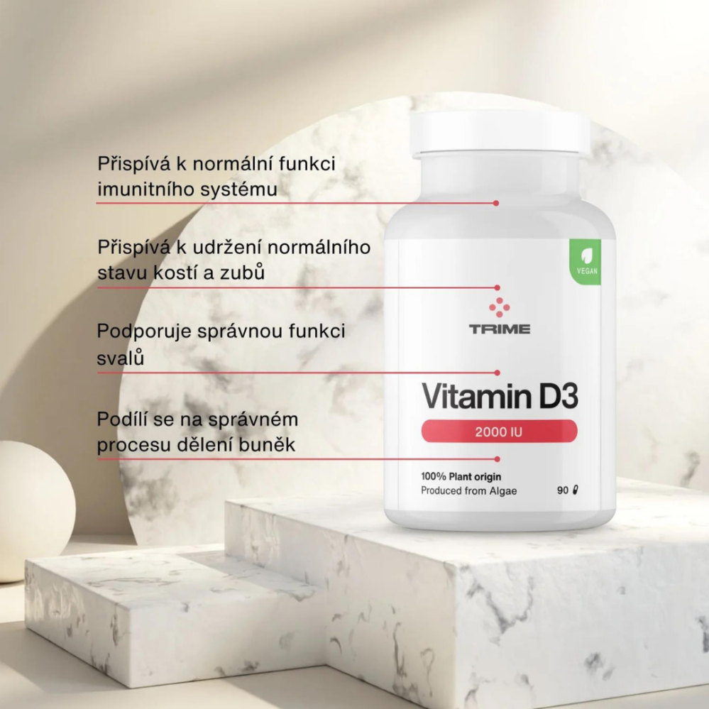 Trime Vitamín D3 cholekalciferol 2000 IU 90 kapslí