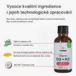 Trime Vitamín D3 + K2, 1000 IU D3 / 25 µg K2-MK7 1100 kapek