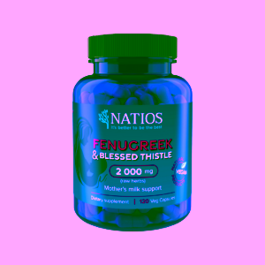 Natios Fenugreek & Blessed Thistle Pískavice & Benedikt 2000 mg