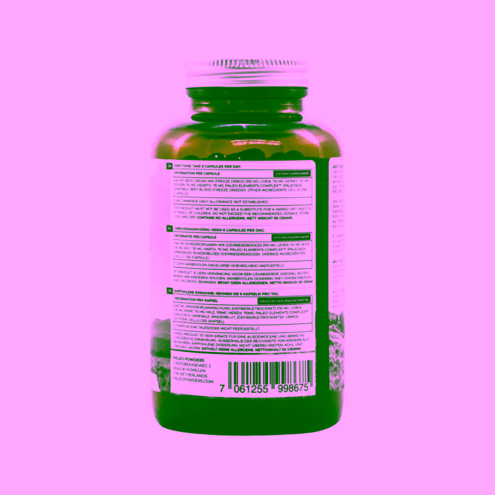 Paleo Powders Hovězí orgány Grass fed organ mix