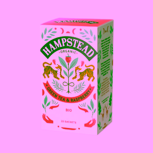 Hampstead Tea London BIO zelený čaj s malinami 20 ks