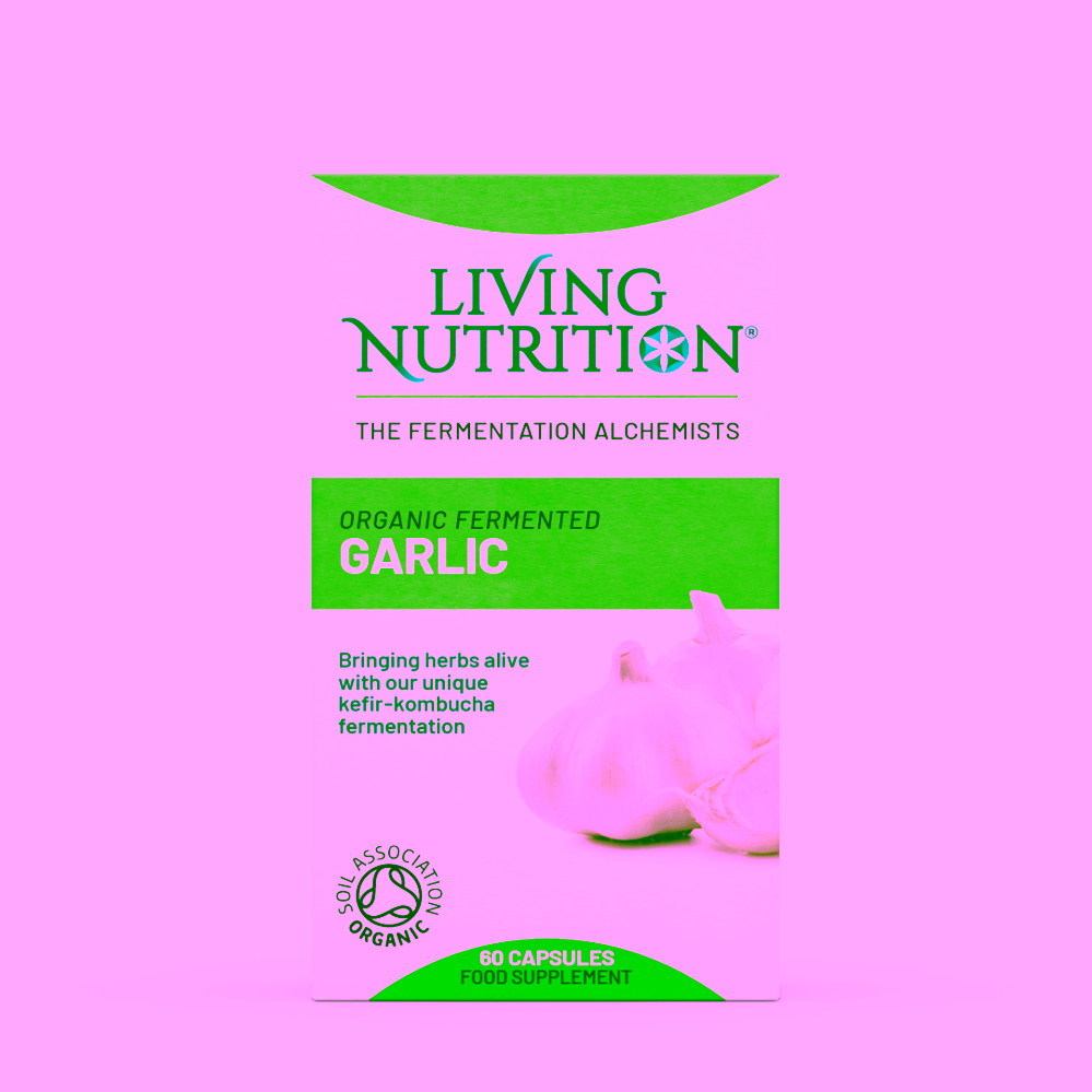 Living Nutrition Fermentovaný bio česnek sezónní podpora