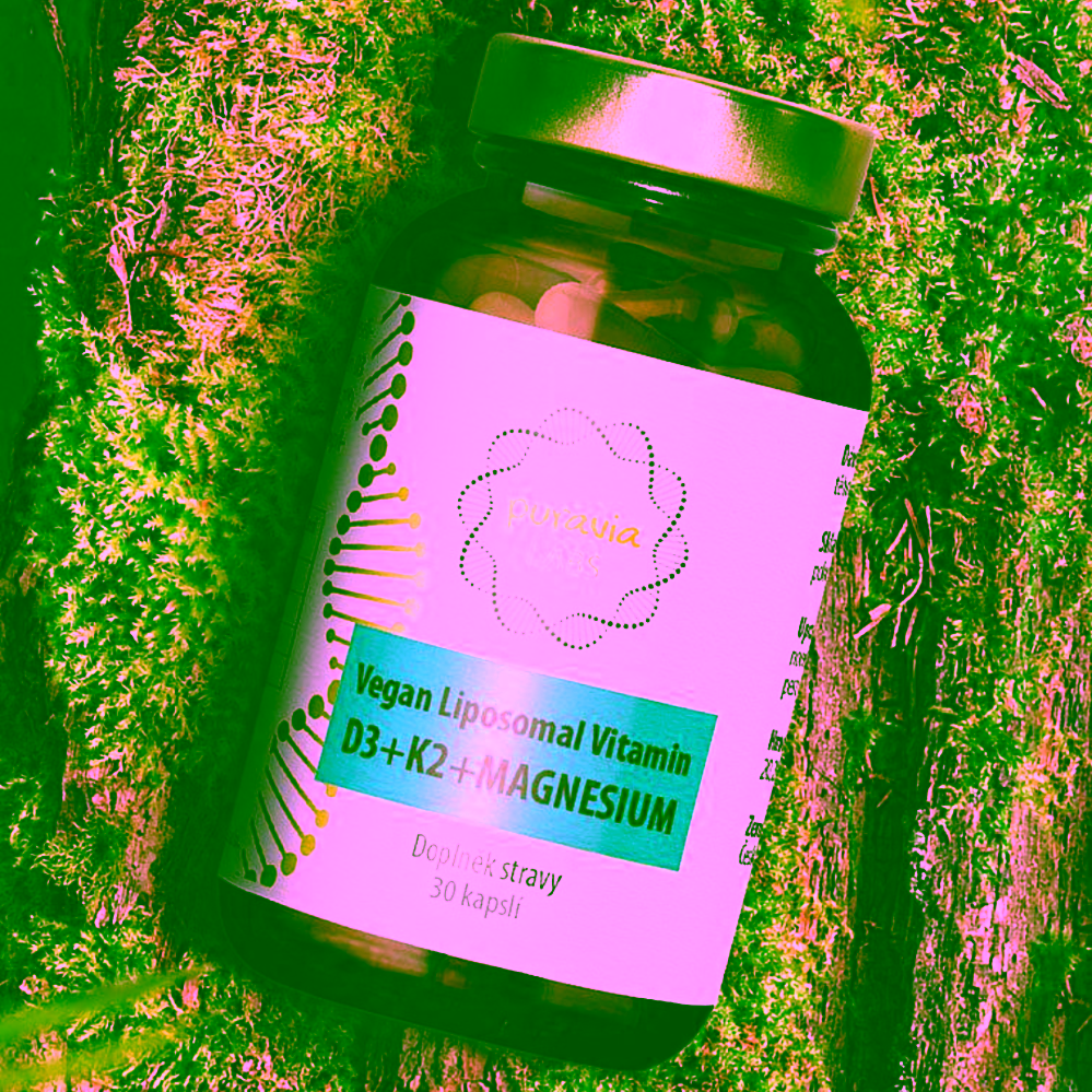 Puravia Labs liposomální vitamín D3+K2+magnesium vegan