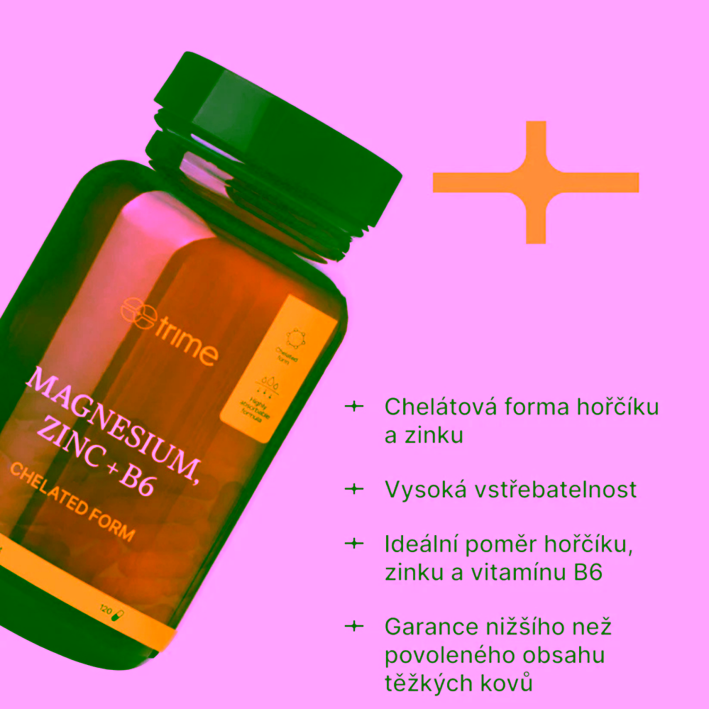 Trime Hořčík, zinek chelát + B6 120 kapslí