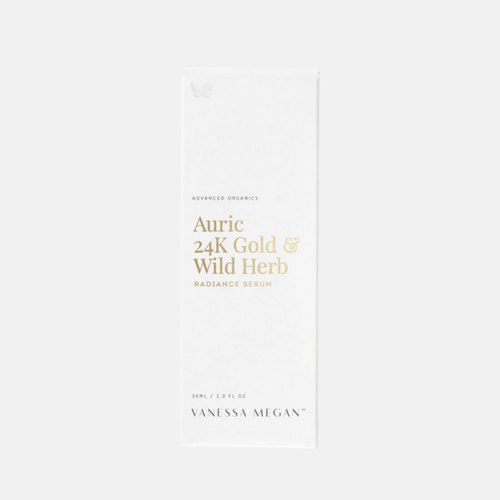 Vanessa Megan Rozjasňující pleťové sérum s 24k zlatem a divokými bylinami Auric 24k Gold & Wild Herb Radiance Serum