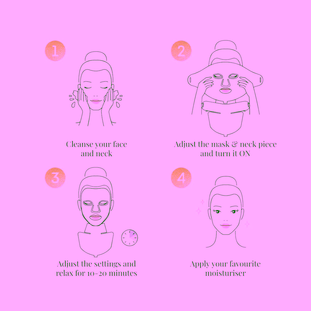 Vanessa Megan The Butterfly Effect LED Mask Světelná terapie pro omlazení silikonová LED maska na obličej a krk