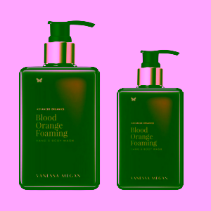 Vanessa Megan Sametová péče pro mytí těla a rukou s červeným pomerančem Blood Orange Foaming Hand & Body Wash