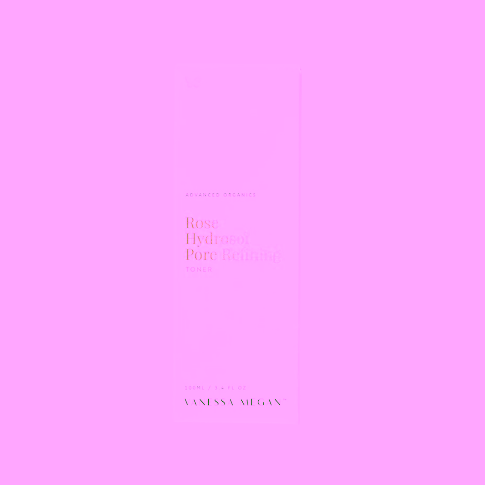 Vanessa Megan Toner s růžovým hydrosolem pro zjemnění pórů a vyrovnání pH pleti Rose Hydrosol Pore Refining Toner