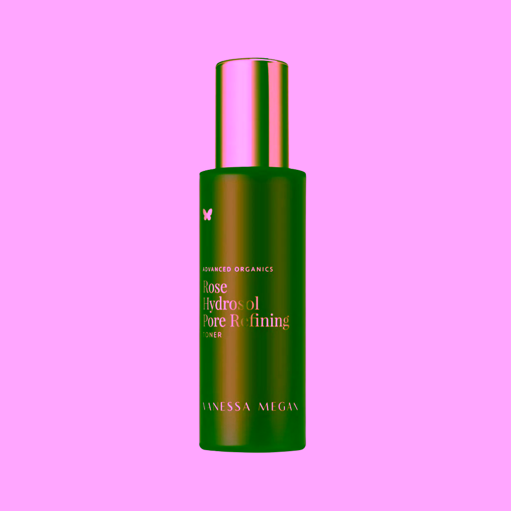 Vanessa Megan Toner s růžovým hydrosolem pro zjemnění pórů a vyrovnání pH pleti Rose Hydrosol Pore Refining Toner
