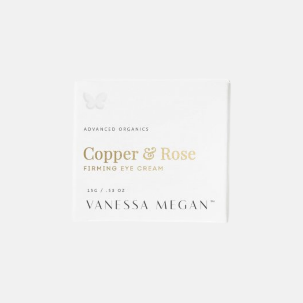 Vanessa Megan Zpevňující oční krém s peptidy z koloidní mědi a ibišku Copper & Rose Firming Eye Cream