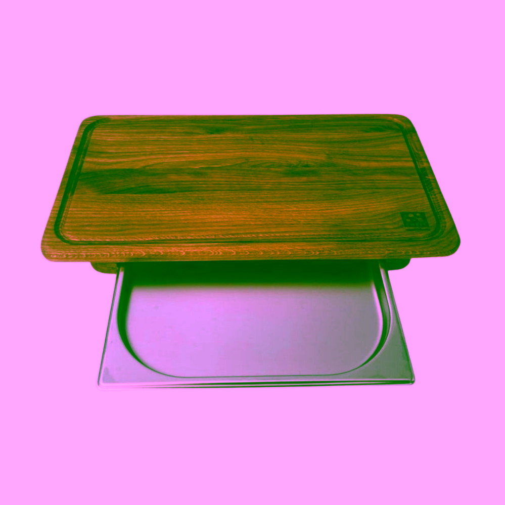 Chefs Soul NUMI Dubová krájecí deska s nerez přihrádkou