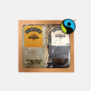 Hampstead Tea London Dárkový balíček BIO sypaná bylinná směs se zázvorem a citronem a BIO Darjeeling černý sypaný čaj