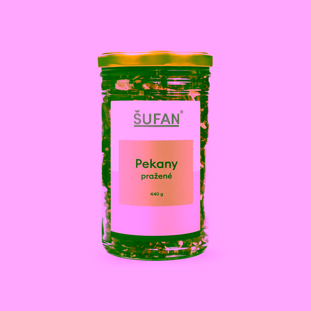 Šufan Pekanové ořechy pražené ve skle