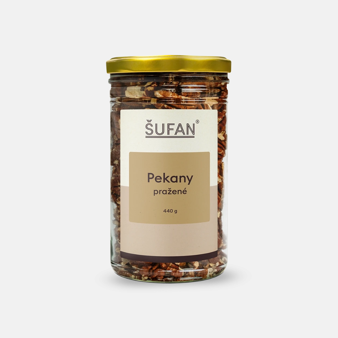 Šufan Pekanové ořechy pražené ve skle