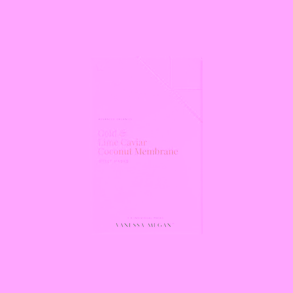 Vanessa Megan Hydratační anti-aging maska s koloidním zlatem v kokosové membráně Gold & Lime Caviar Coconut Membrane Sheet Mask 3 Pack