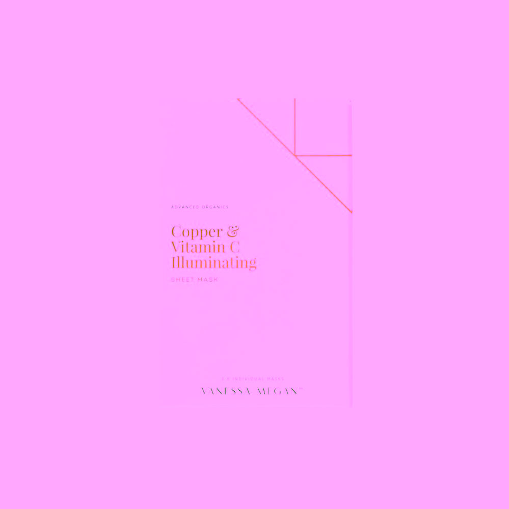 Vanessa Megan Rozjasňující pleťová maska s Vitaminem C a koloidní mědí Copper & Vitamin C Illuminating Sheet Mask 3 Pack