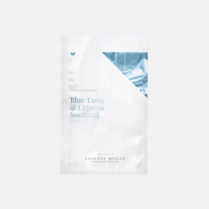 Vanessa Megan Zklidňující hydratační maska s Blue Tansy a koloidním stříbrem Blue Tansy & Cypress Soothing Sheet Mask 3 Pack