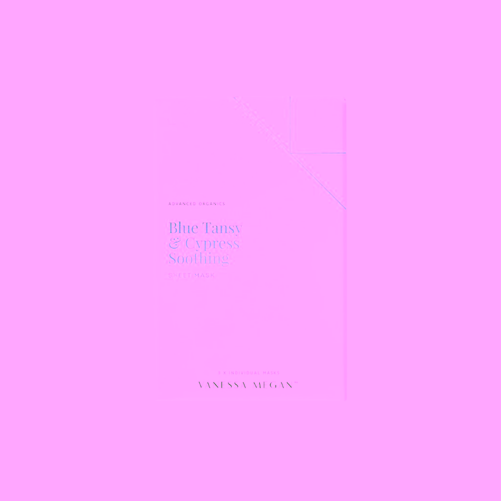 Vanessa Megan Zklidňující hydratační maska s Blue Tansy a koloidním stříbrem Blue Tansy & Cypress Soothing Sheet Mask 3 Pack