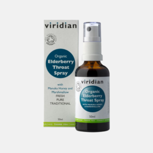 Viridian Nutrition Bio sprej při bolesti v krku a kašli Elderberry Throat Spray