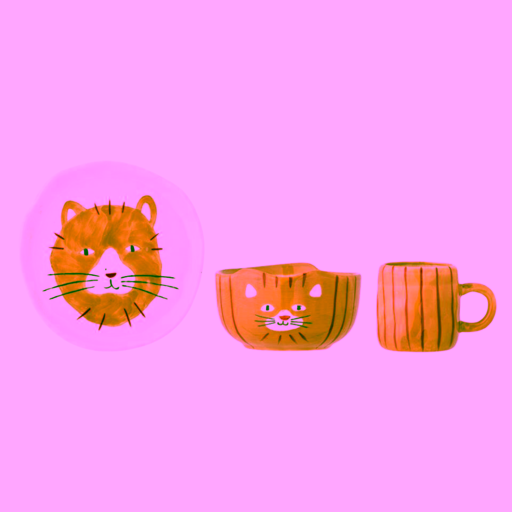 Bloomingville Kittie sada nádobí pro děti