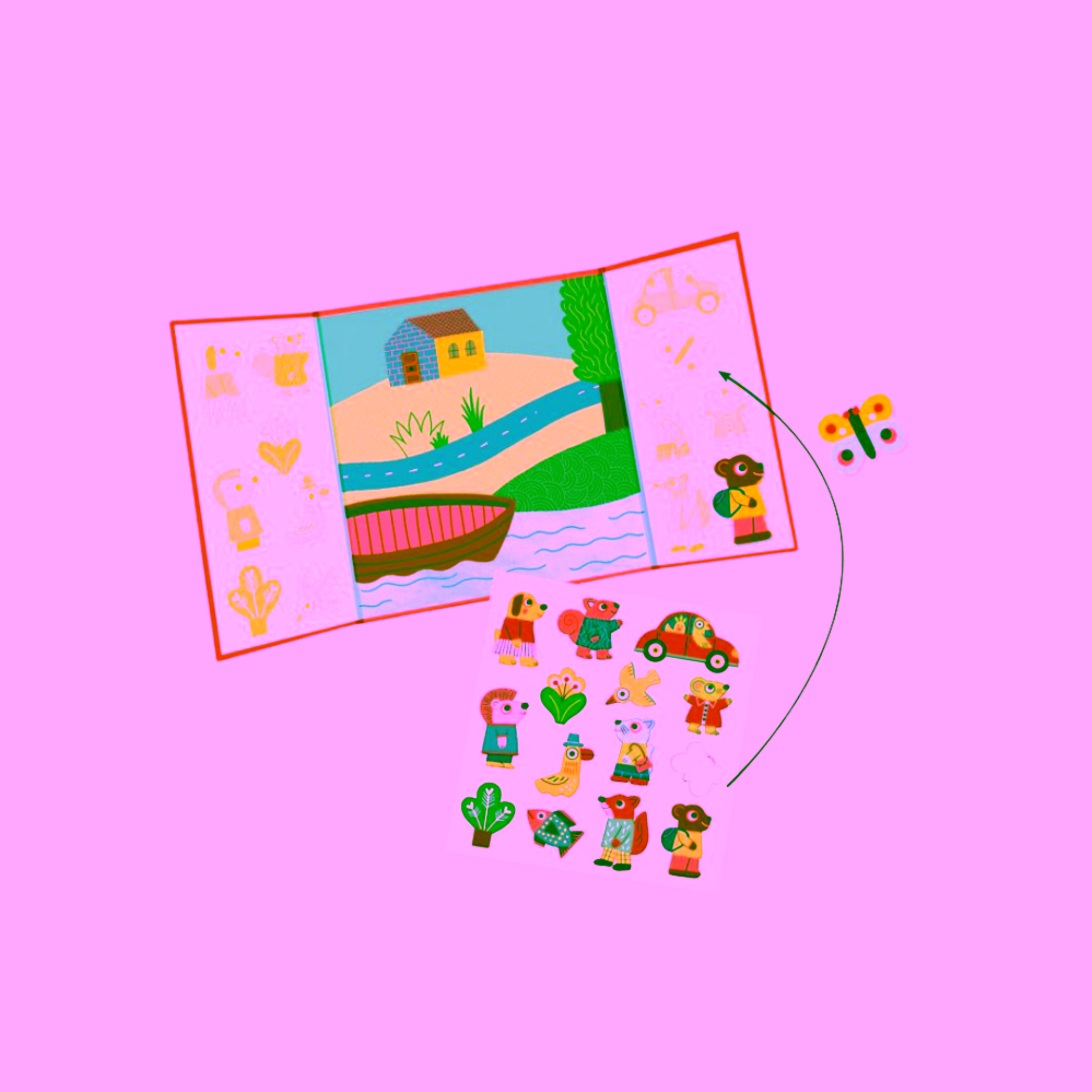 Djeco Přemístitelné samolepky pro nejmenší Zvířátka