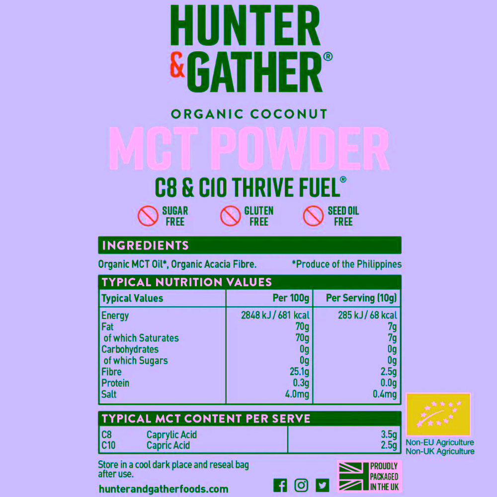 Hunter & Gather Sušený C8 & C10 MCT olej 250 g ZLEVNĚNO