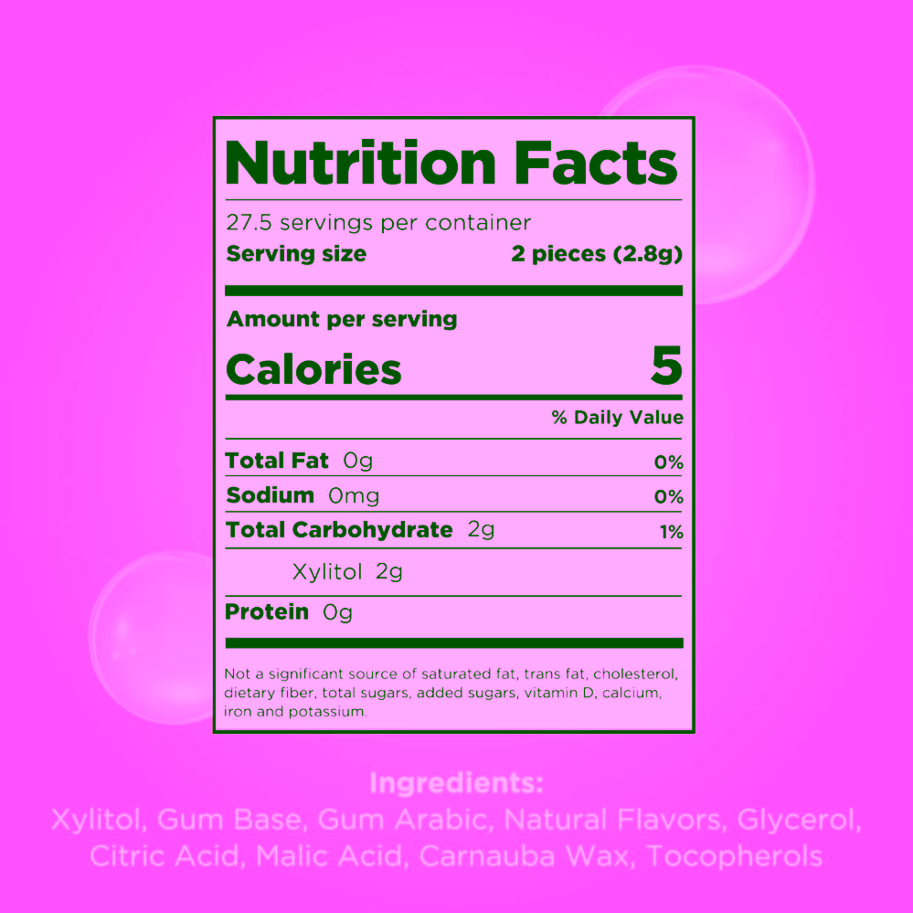 Pür žvýkačky s xylitolem Bubblegum