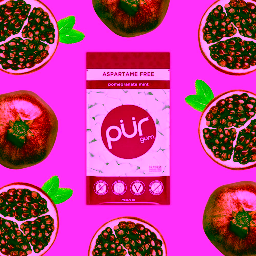 Pür žvýkačky s xylitolem Pomegranate mint