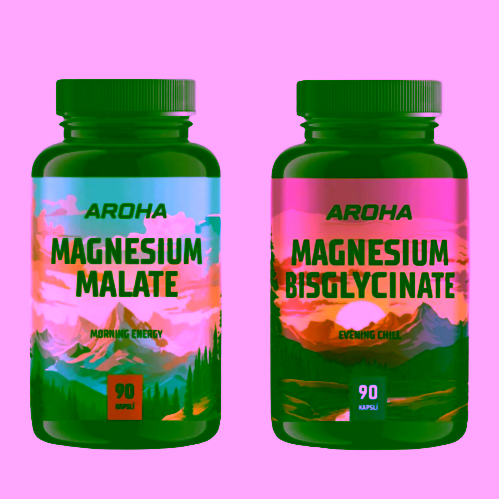 Aroha Výhodný balíček 2 hořčíků Malát a Bisglycinát