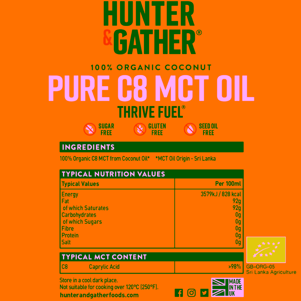 Hunter & Gather Thrive Fuel Pure C8 MCT olej 500 ml