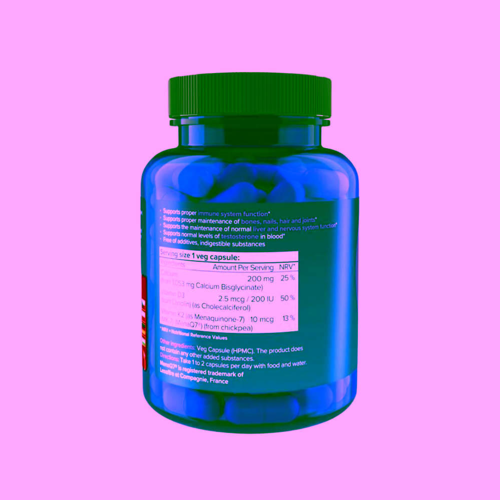 Natios Chelated Calcium Complex Vápník s vitamíny D3 a K2 MK-7 200 mg