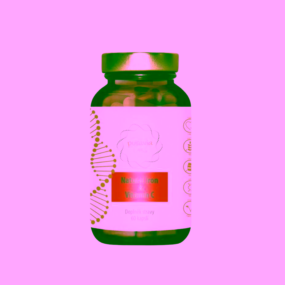 Puravia Labs Přírodní železo + vitamín C bio acerola