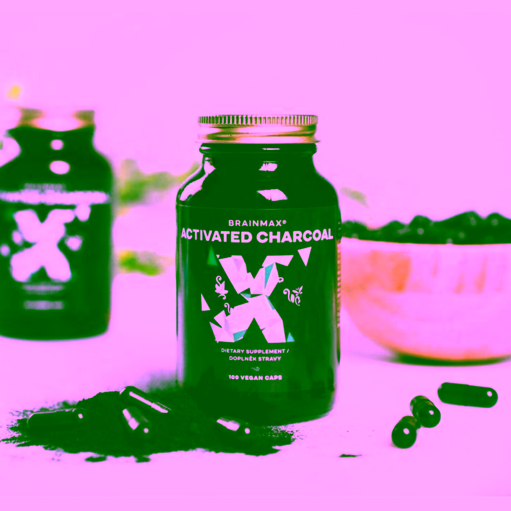 BrainMax Activated Charcoal aktivní uhlí z kokosových skořápek 575 mg