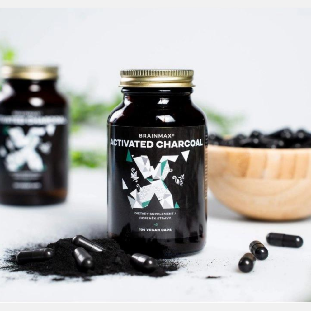 BrainMax Activated Charcoal aktivní uhlí z kokosových skořápek 575 mg