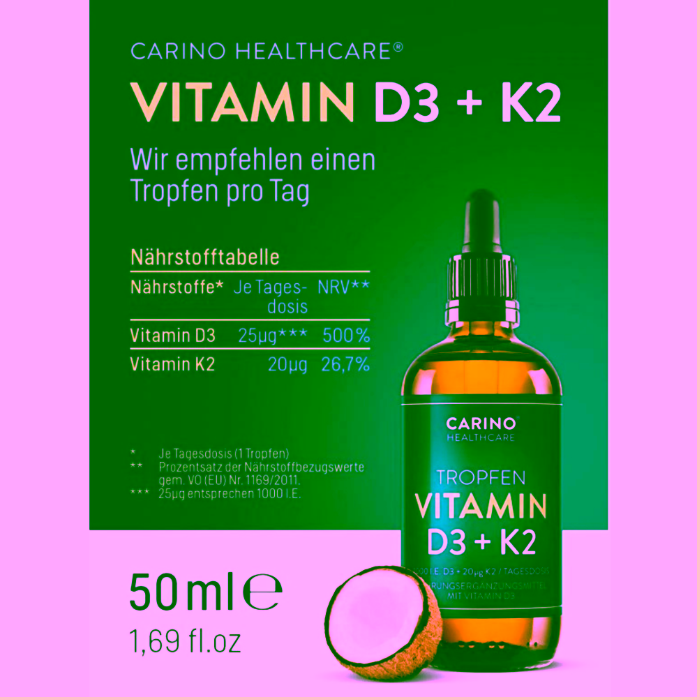 Carino Healthcare Vitamin D3+K2 v MCT oleji