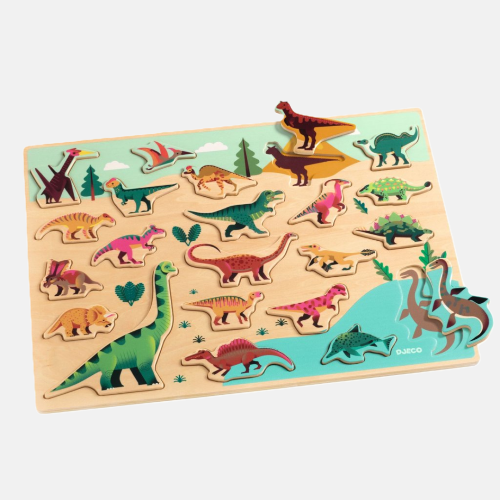 Djeco Puzzlo Dino dřevěné puzzle s dinosaury