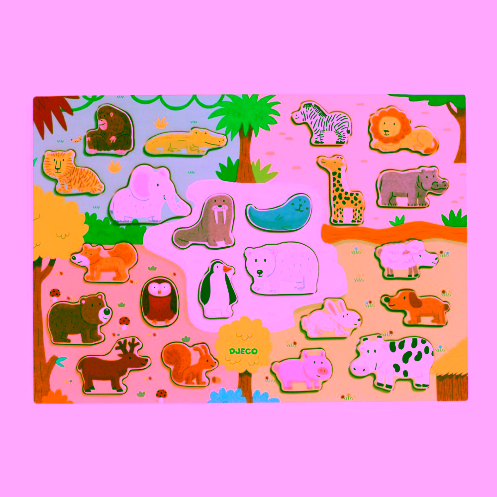 Djeco Puzzlo Animo dřevěné puzzle se zvířátky