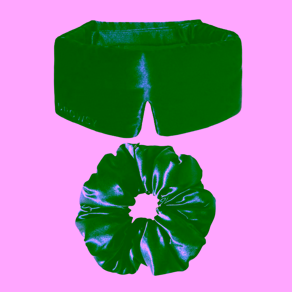 Drowsy Výhodný set Hedvábná gumička a maska na spaní