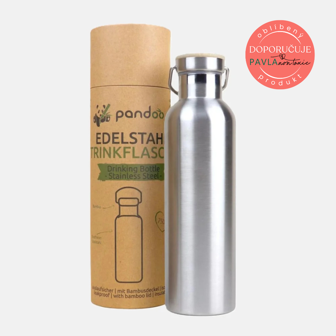 Pandoo Nerezová termoska s bambusovým víčkem 750 ml
