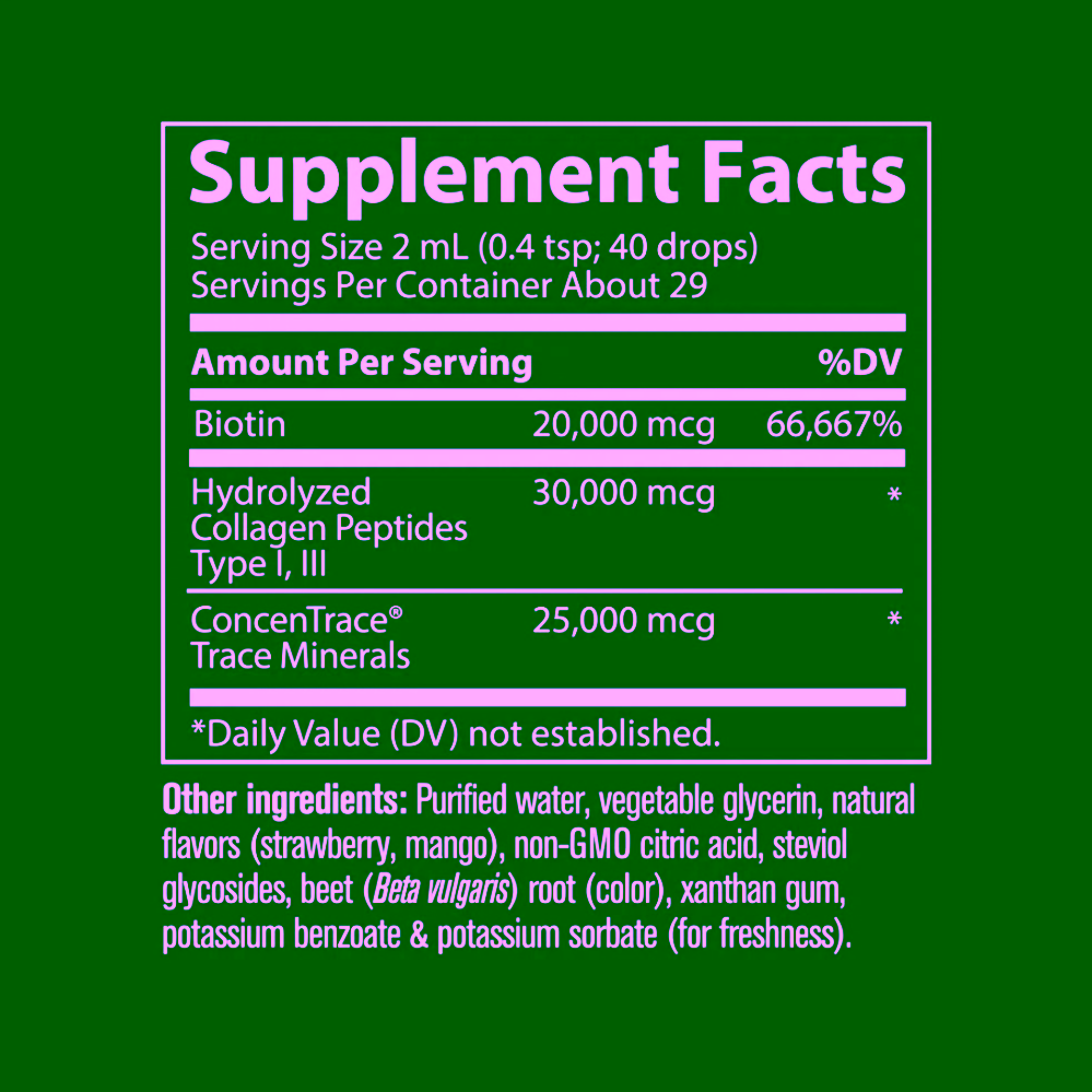 Trace Minerals Iontový tekutý biotin + kolagen