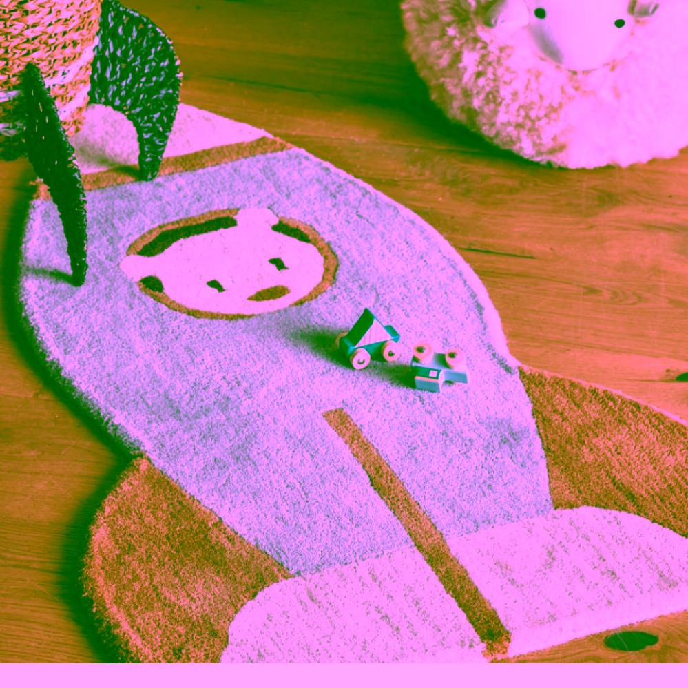 Bloomingville Mini Dětský koberec Space modrý 100% vlna