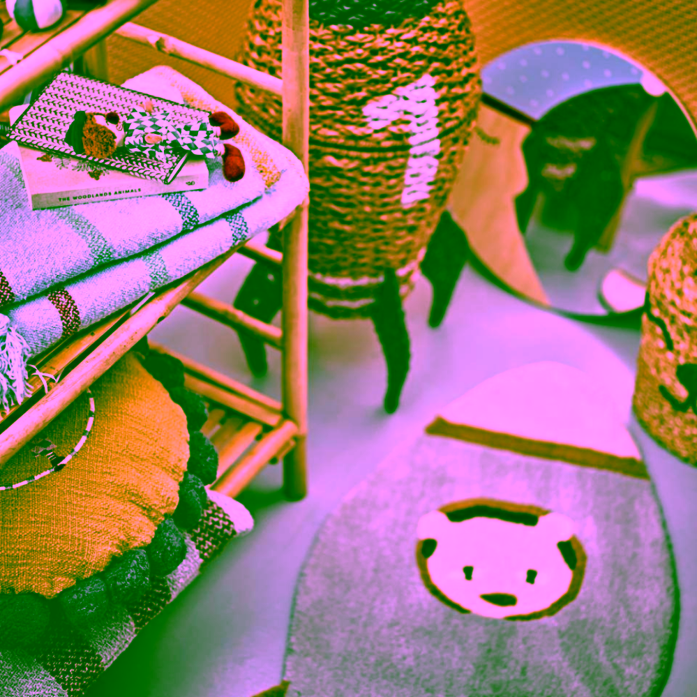 Bloomingville Mini Dětský koberec Space modrý 100% vlna