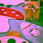 Bloomingville Mini Dětský koberec Space modrý 100% vlna