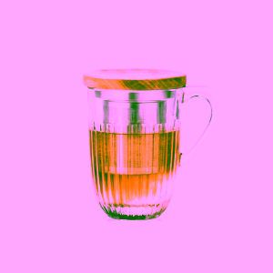 Kusmi Tea Skleněný hrnek s bambusovým víčkem a nerezovým sítkem 0,4 l