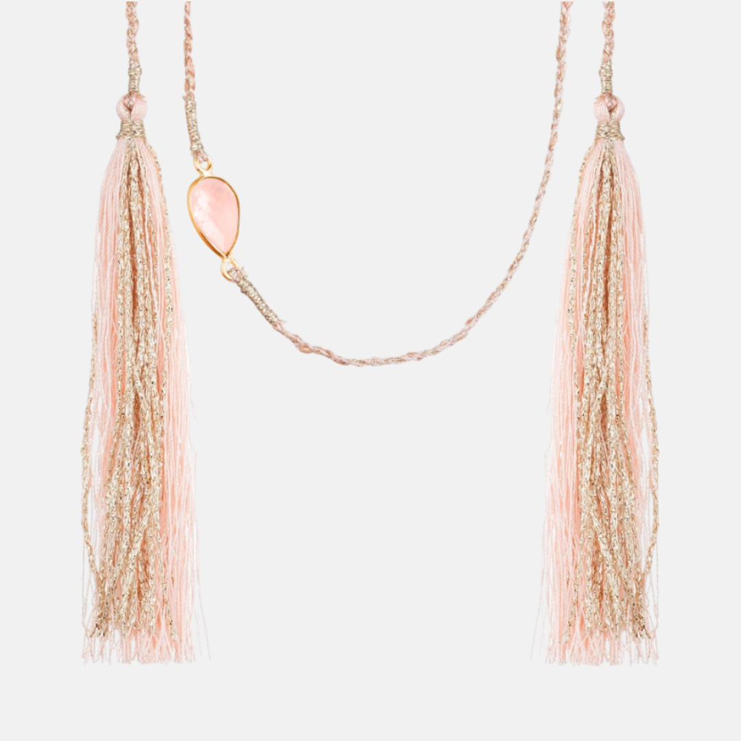 Ilado Hand-Braided Silk Cord Ručně pletená hedvábná šňůrka na bolu Pink