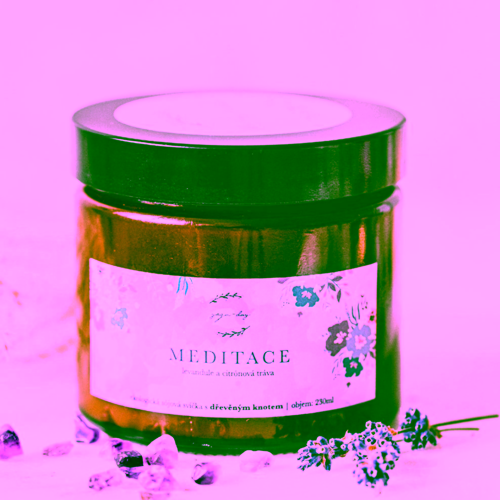 Yoga Day Svíčka s dřevěným knotem Meditace