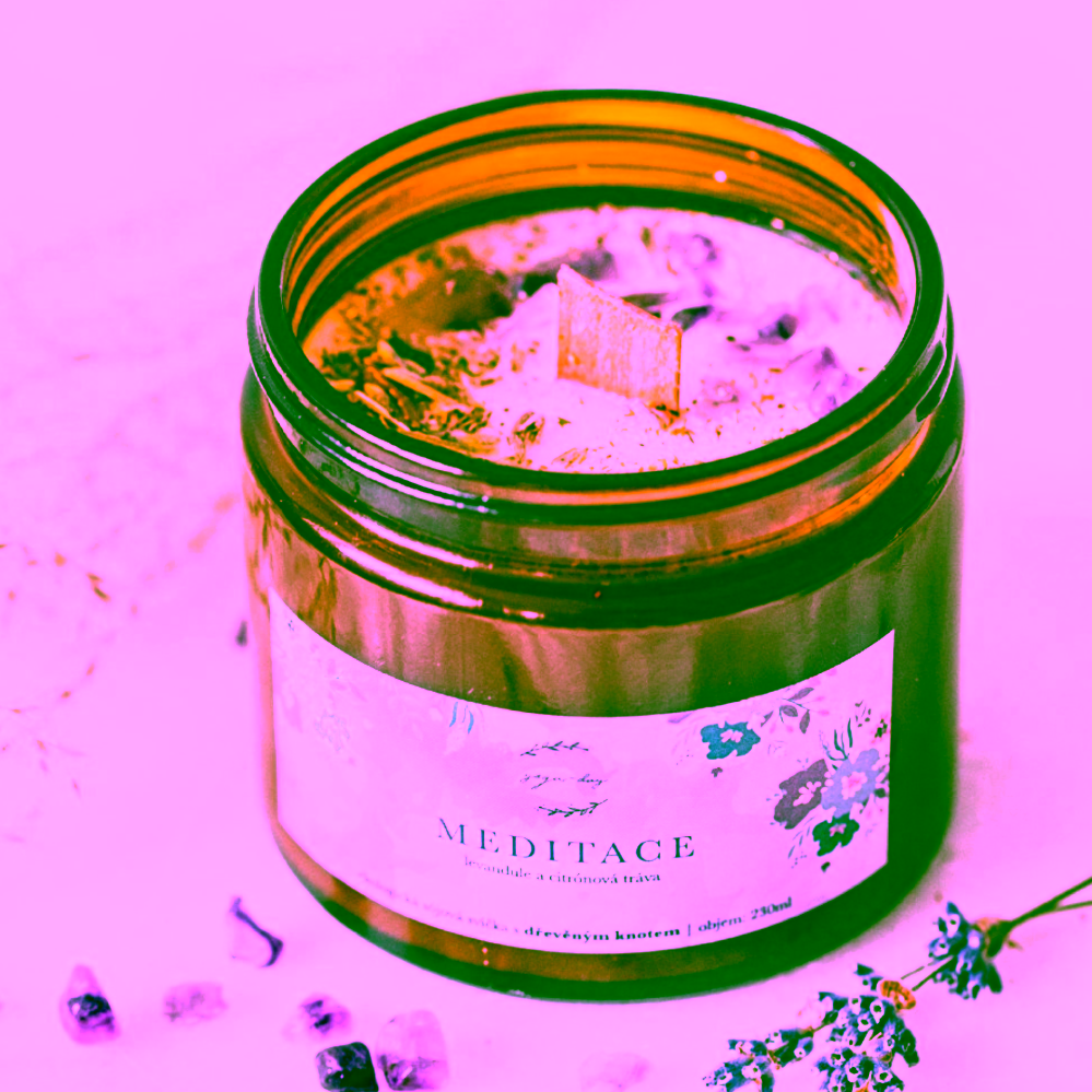 Yoga Day Svíčka s dřevěným knotem Meditace