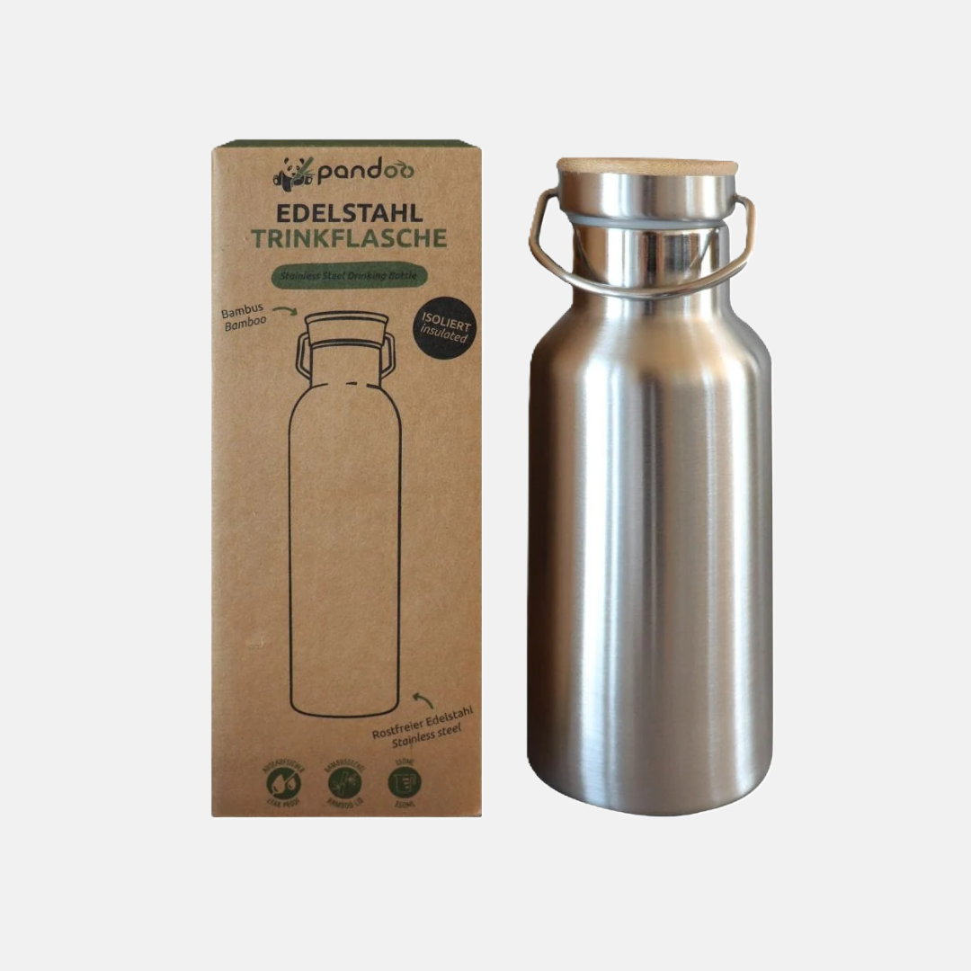 Pandoo Nerezová termoska s bambusovým víčkem 350 ml