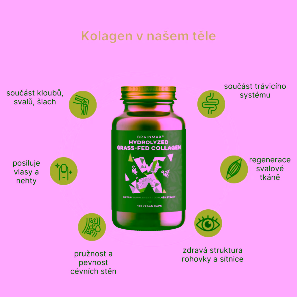 BrainMax Hydrolyzovaný GrassFed Collagen kolagen z krav krmených trávou 600 mg