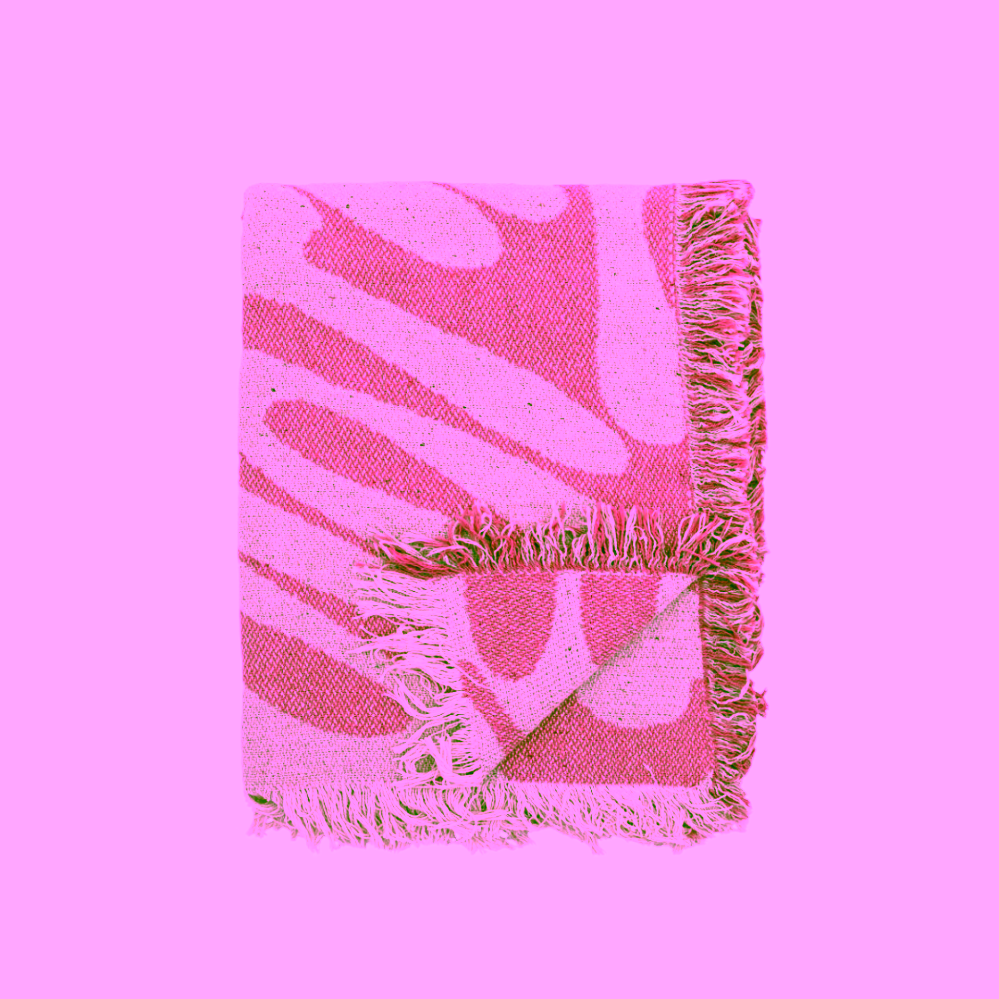 Bloomingville Alk bavlněný přehoz růžový